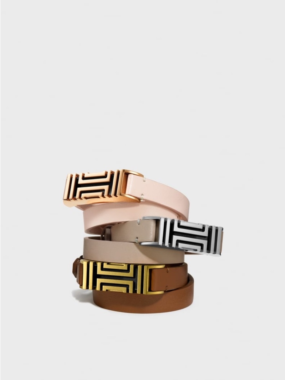 TORY BURCH•Fitbit brown leather wrap bracelet